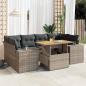 Preview: ARDEBO.de - 7-tlg. Garten-Sofagarnitur mit Kissen Grau Poly Rattan