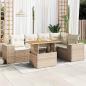 Preview: ARDEBO.de - 6-tlg. Garten-Sofagarnitur mit Kissen Beige Poly Rattan