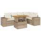 Preview: 6-tlg. Garten-Sofagarnitur mit Kissen Beige Poly Rattan