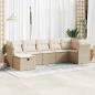 Preview: ARDEBO.de - 7-tlg. Garten-Sofagarnitur mit Kissen Beige Poly Rattan