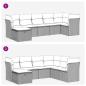 Preview: 7-tlg. Garten-Sofagarnitur mit Kissen Beige Poly Rattan