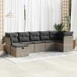 Preview: ARDEBO.de - 7-tlg. Garten-Sofagarnitur mit Kissen Grau Poly Rattan