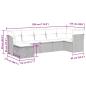 Preview: 7-tlg. Garten-Sofagarnitur mit Kissen Grau Poly Rattan