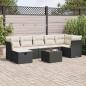 Preview: ARDEBO.de - 8-tlg. Garten-Sofagarnitur mit Kissen Schwarz Poly Rattan