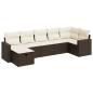 Preview: 7-tlg. Garten-Sofagarnitur mit Kissen Braun Poly Rattan