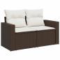 Preview: 7-tlg. Garten-Sofagarnitur mit Kissen Braun Poly Rattan
