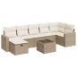 Preview: 8-tlg. Garten-Sofagarnitur mit Kissen Beige Poly Rattan