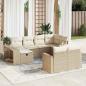 Preview: ARDEBO.de - 10-tlg. Garten-Sofagarnitur mit Kissen Beige Poly Rattan