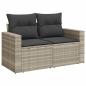 Preview: 11-tlg. Garten-Sofagarnitur mit Kissen Hellgrau Poly Rattan