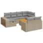 Preview: 11-tlg. Garten-Sofagarnitur mit Kissen Beige Poly Rattan