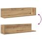 Preview: Wandregale 2 Stk. Artisan-Eiche 75x16,5x16,5 cm Holzwerkstoff