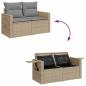 Preview: 7-tlg. Garten-Sofagarnitur mit Kissen Beige Poly Rattan