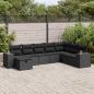 Preview: ARDEBO.de - 8-tlg. Garten-Sofagarnitur mit Kissen Schwarz Poly Rattan