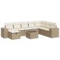 Preview: 9-tlg. Garten-Sofagarnitur mit Kissen Beige Poly Rattan