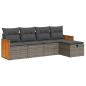 Preview: 5-tlg. Garten-Sofagarnitur mit Kissen Grau Poly Rattan
