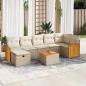 Preview: ARDEBO.de - 8-tlg. Garten-Sofagarnitur mit Kissen Beige Poly Rattan
