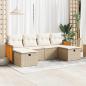 Preview: ARDEBO.de - 6-tlg. Garten-Sofagarnitur mit Kissen Beige Poly Rattan