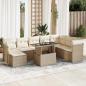 Preview: ARDEBO.de - 9-tlg. Garten-Sofagarnitur mit Kissen Beige Poly Rattan