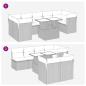 Preview: 10-tlg. Garten-Sofagarnitur mit Kissen Hellgrau Poly Rattan