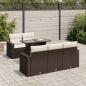 Preview: ARDEBO.de - 6-tlg. Garten-Sofagarnitur mit Kissen Braun Poly Rattan