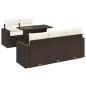Preview: 6-tlg. Garten-Sofagarnitur mit Kissen Braun Poly Rattan
