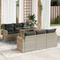 Preview: ARDEBO.de - 7-tlg. Garten-Sofagarnitur mit Kissen Hellgrau Poly Rattan