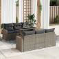 Preview: ARDEBO.de - 7-tlg. Garten-Sofagarnitur mit Kissen Grau Poly Rattan
