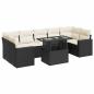 Preview: 8-tlg. Garten-Sofagarnitur mit Kissen Schwarz Poly Rattan