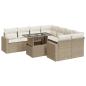 Preview: 9-tlg. Garten-Sofagarnitur mit Kissen Beige Poly Rattan