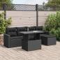 Preview: ARDEBO.de - 6-tlg. Garten-Sofagarnitur mit Kissen Schwarz Poly Rattan