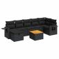 Preview: ARDEBO.de - 8-tlg. Garten-Sofagarnitur mit Kissen Schwarz Poly Rattan