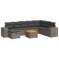 Preview: 9-tlg. Garten-Sofagarnitur mit Kissen Grau Poly Rattan