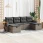 Preview: ARDEBO.de - 6-tlg. Garten-Sofagarnitur mit Kissen Grau Poly Rattan