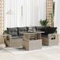 Preview: ARDEBO.de - 6-tlg. Garten-Sofagarnitur mit Kissen Hellgrau Poly Rattan