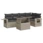 Preview: 6-tlg. Garten-Sofagarnitur mit Kissen Hellgrau Poly Rattan