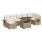 Preview: 8-tlg. Garten-Sofagarnitur mit Kissen Beige Poly Rattan
