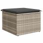 Preview: 9-tlg. Garten-Sofagarnitur mit Kissen Hellgrau Poly Rattan