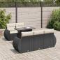 Preview: ARDEBO.de - 6-tlg. Garten-Sofagarnitur mit Kissen Schwarz Poly Rattan
