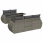 Preview: 6-tlg. Garten-Sofagarnitur mit Kissen Grau Poly Rattan