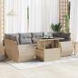 Preview: ARDEBO.de - 7-tlg. Garten-Sofagarnitur mit Kissen Beige Poly Rattan