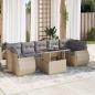 Preview: ARDEBO.de - 8-tlg. Garten-Sofagarnitur mit Kissen Beige Poly Rattan