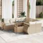 Preview: ARDEBO.de - 9-tlg. Garten-Sofagarnitur mit Kissen Beige Poly Rattan