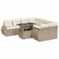 Preview: 9-tlg. Garten-Sofagarnitur mit Kissen Beige Poly Rattan