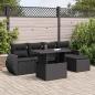 Preview: ARDEBO.de - 6-tlg. Garten-Sofagarnitur mit Kissen Schwarz Poly Rattan