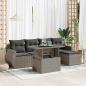 Preview: ARDEBO.de - 6-tlg. Garten-Sofagarnitur mit Kissen Grau Poly Rattan
