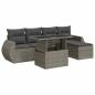 Preview: 6-tlg. Garten-Sofagarnitur mit Kissen Grau Poly Rattan