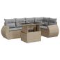 Preview: 6-tlg. Garten-Sofagarnitur mit Kissen Beige Poly Rattan