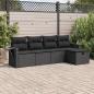 Preview: ARDEBO.de - 5-tlg. Garten-Sofagarnitur mit Kissen Schwarz Poly Rattan