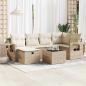 Preview: ARDEBO.de - 7-tlg. Garten-Sofagarnitur mit Kissen Beige Poly Rattan