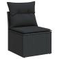 Preview: ARDEBO.de - 7-tlg. Garten-Sofagarnitur mit Kissen Schwarz Poly Rattan